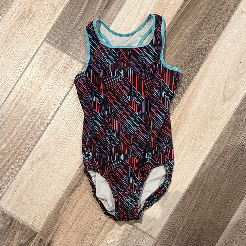 Plum leotard Geometric print AM